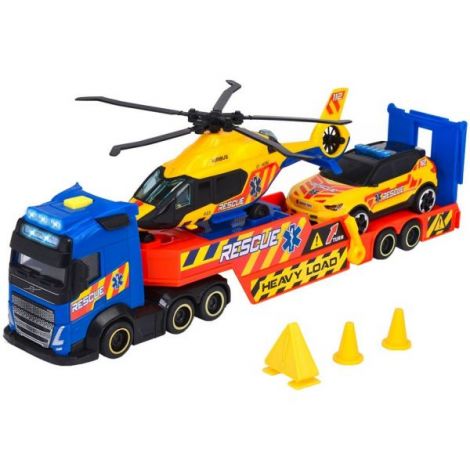 Set Dickie Toys Rescue Transporter 40 cm cu camion, masina, elicopter si accesorii - imagine 21